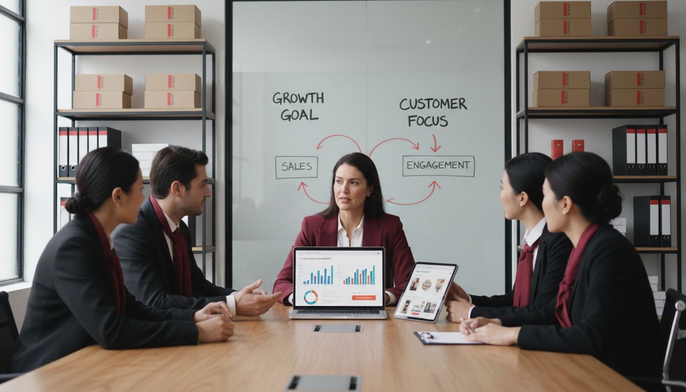 Team planning retail digital marketing strategy