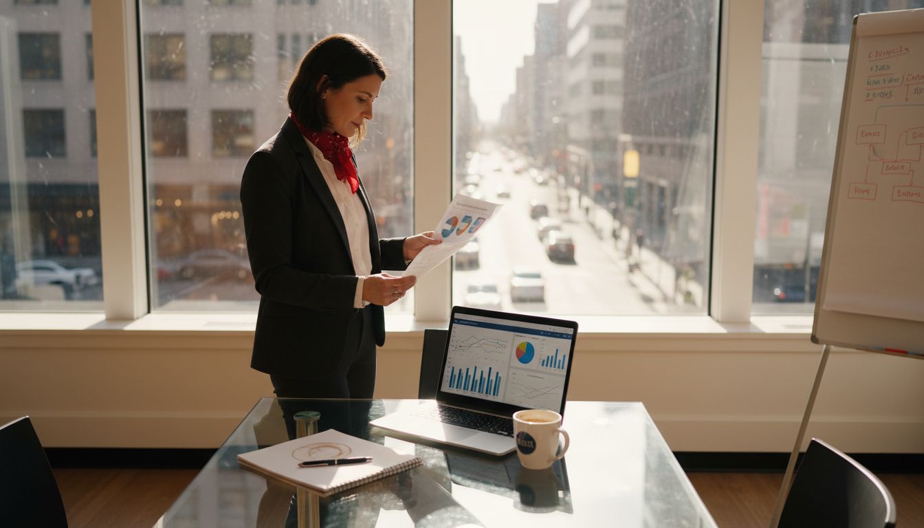 Retail manager reviewing lifecycle marketing plans