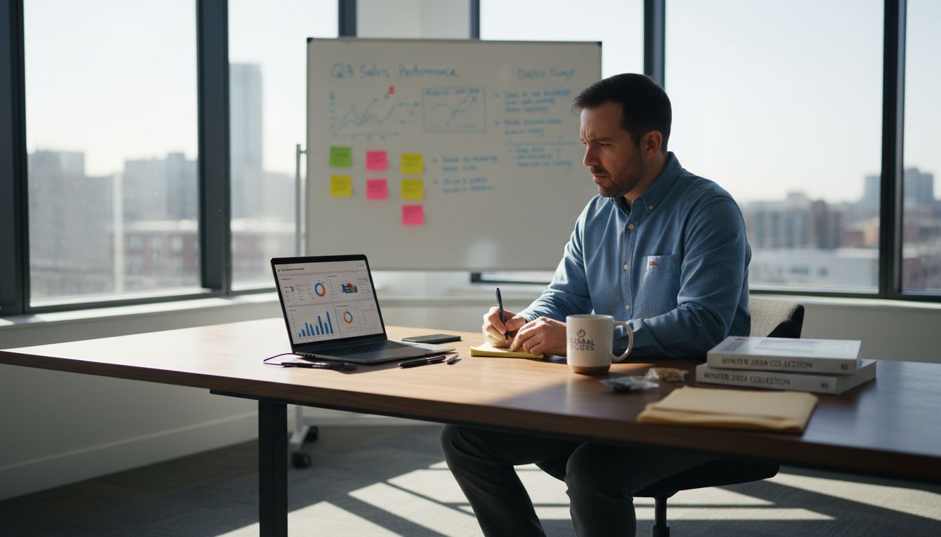 Ecommerce manager setting goals with analytics