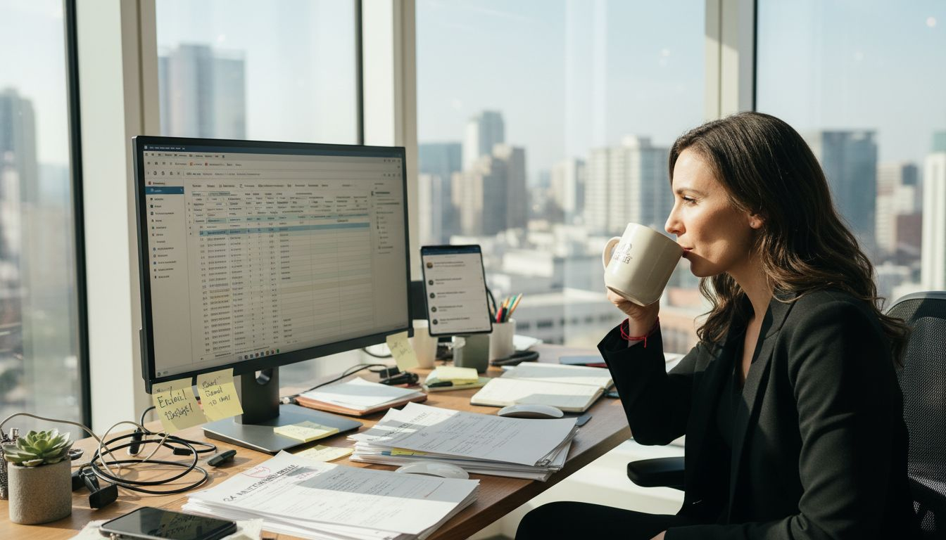 Marketing manager reviewing campaign spreadsheet