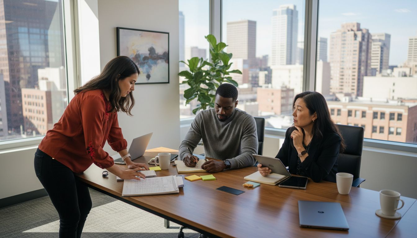 Team collaborating on digital transformation project