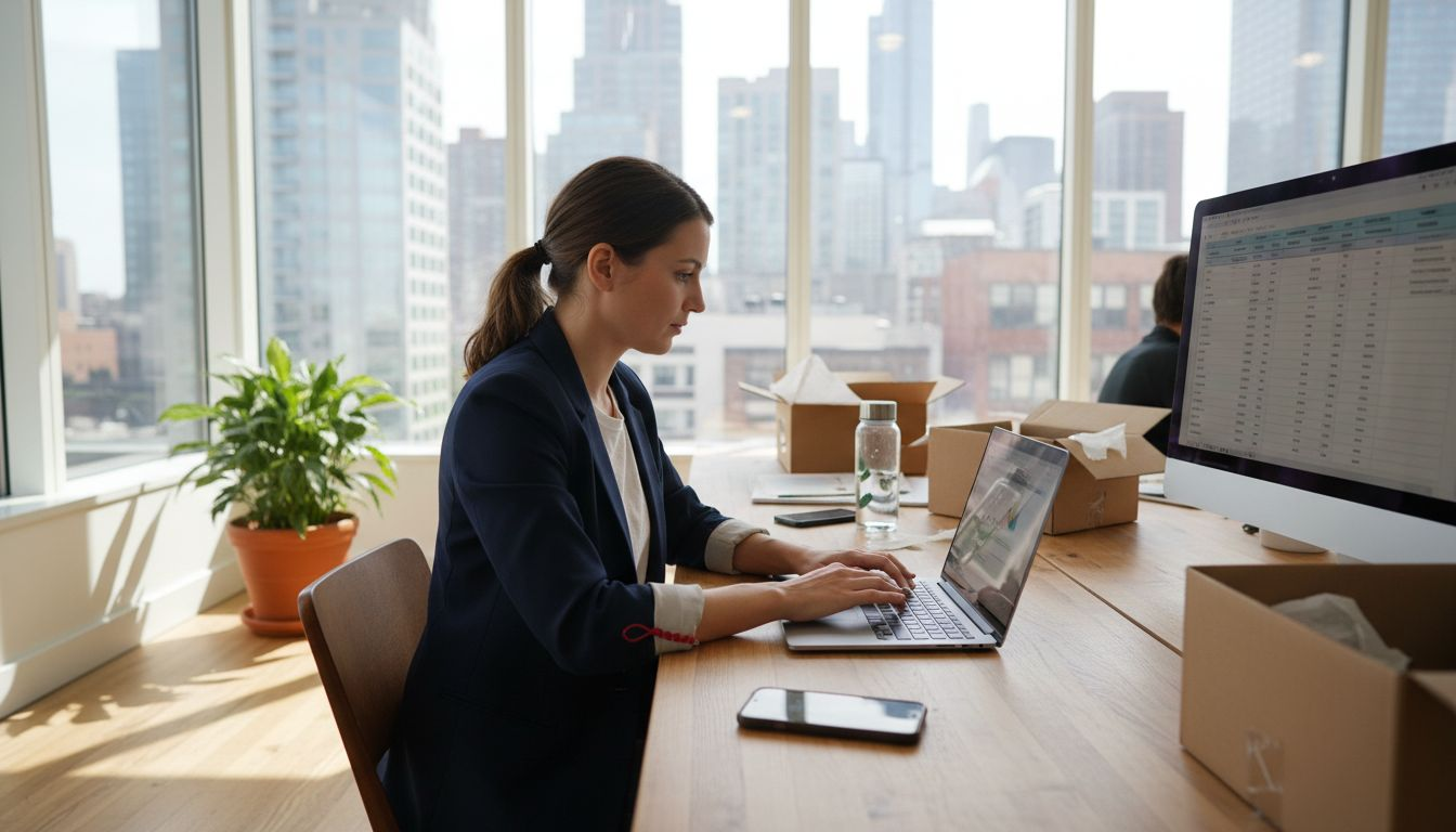 Ecommerce manager reviewing sales leads