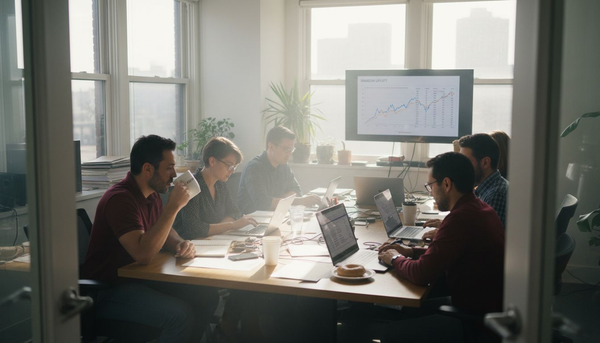 Marketing team working with automation tools