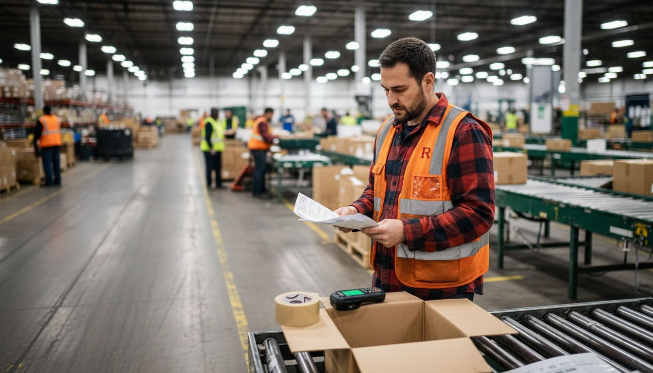 Warehouse supervisor checking fulfillment orders