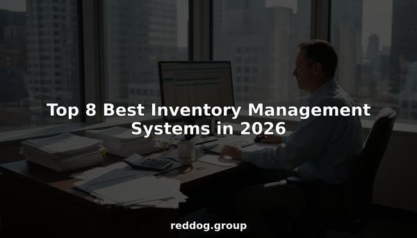 Business manager working on inventory software