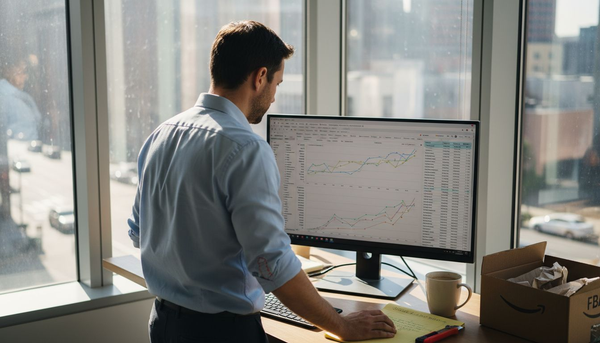 Brand manager reviewing Amazon sales data