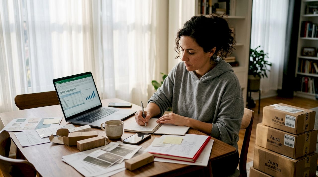 Entrepreneur mapping CPG online growth steps