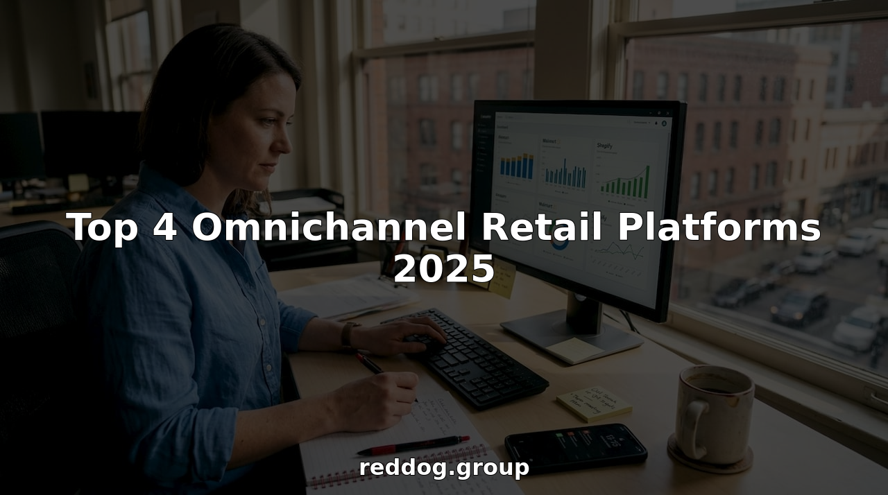 Retail manager reviewing omnichannel sales dashboard
