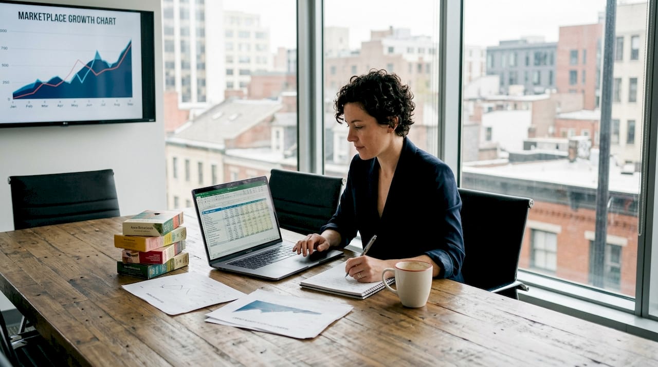 Brand manager planning CPG marketplace strategy