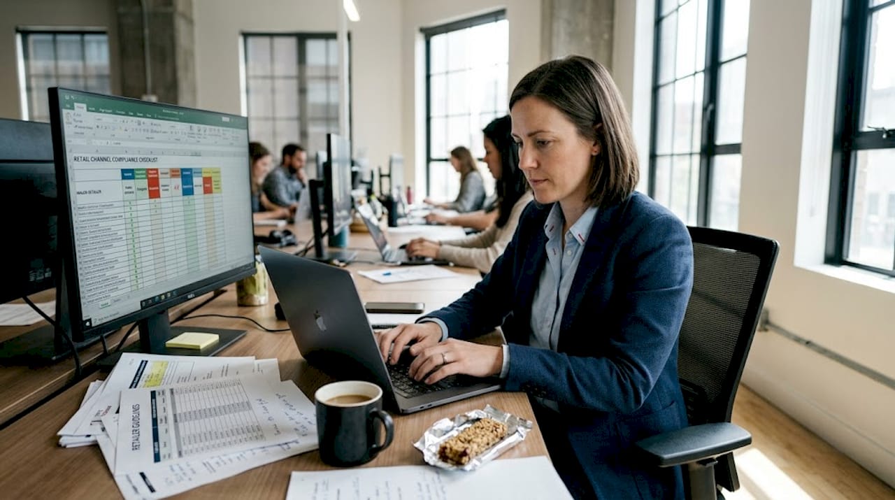 Brand manager working on channel compliance