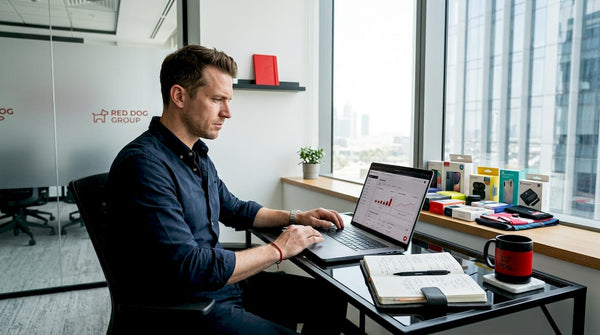 Entrepreneur working on marketplace platform
