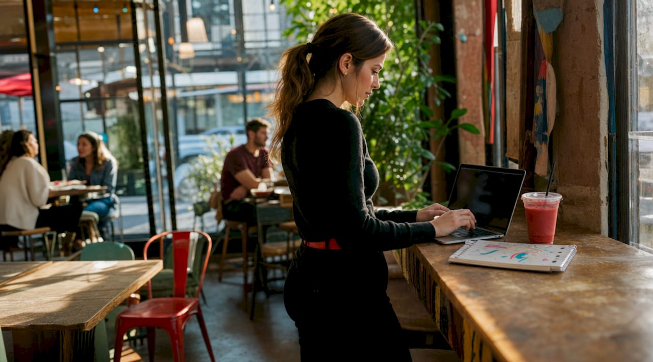 Marketing professional reviewing influencer campaign data