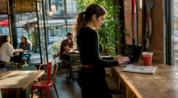 Marketing professional reviewing influencer campaign data