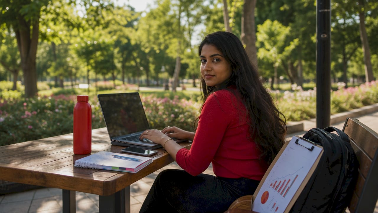 Ecommerce marketer reviewing ROAS data at desk