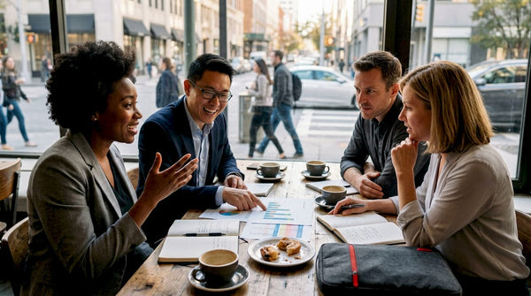 Business team discussing customer retention strategy