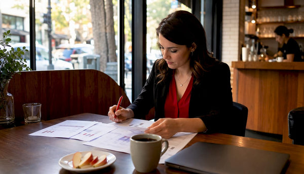 Marketer reviewing customer segmentation reports