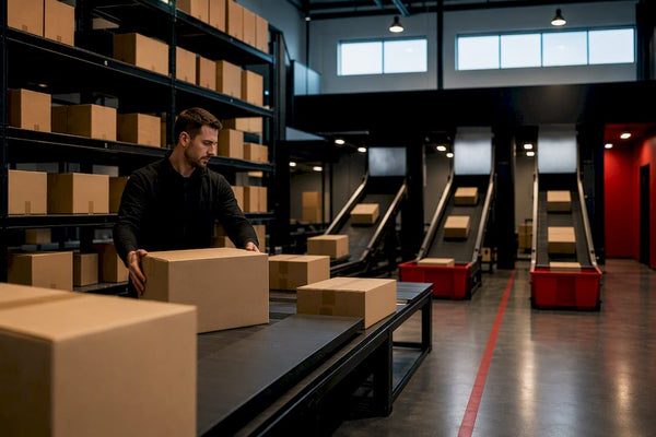 Omnichannel fulfillment staging area with sorted cartons
